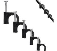 (As show, One size) 500Pcs Cble Le Noir Rond Clips Cavalier Attache Cble Pinces Ronde Cble Clips Fixation et Organisateur de Fils - Taille: 4 mm,6mm, 7mm, 8mm, 10mm