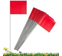 (As show, One size) 50Pack Marking Flags, Red Yard Flags 15x4x5Inch, Marker Flags, Lawn Flags Markers, Irrigation Flags, Landscape Flags