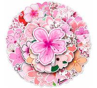 (As show, One size) 50pcs Cherry Blossom Stickers Vinyl Stickers, Suitable For Water Bottles, Laptops, Mobile Phone Diaries, Mug Decals For Children And Adolescents.
