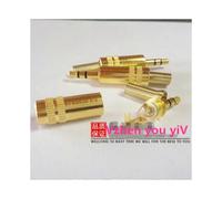 (As show, One size) 50pcs Hot sell direct 3.5mm audio welding head phone, headset head 3.5mm plug, gold-plated head 2 sections of audio cable