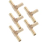 (As show, One size) 5pcs Air Hose Fitting Pipe Connector Hose Barb Adapter Replacement Tee Fitting