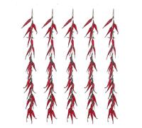 (As show, One size) 5pcs Artificial Red Pepper Pendants Simulation Lifelike Dry Red Pepper Strings