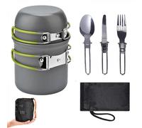 (As show, One size) 5pcs Camping Cookware Mess Kit, Camping Pot and Pan Set , Cooking Gear for Outdoor, Hiking, Picnic, Campfire