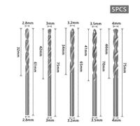 (As show, One size) (5PCS cores (2.8+3+3.2+3.5+4))Woodworking countersink drills Tapered holes Alloy head screw step drills Wood self-tapping screw mounting step drills