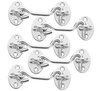 (As show, One size) 5pcs Hook and Eye Closure Latches Home Door Window Hooks Latches Barn Door Latches