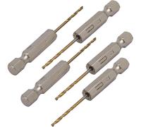 (As show, One size) 5pcs HSS Twist Drill Bit Drilling 1.5mm Dia 2 Flutes 1/4" Hex Shank