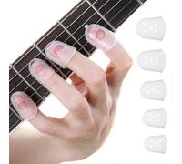 (As show, One size) 5Pcs Silicone Finger Tip Guard Protector Thumb Cover Needle Guitar Ukulele S
