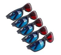 (As show, One size) 5x Red And Blue Anaglyph Dimensional 3d Vision Glasses For Tv Game Dvd