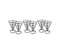 (As show, One size) 6 Pcs Wire Metal Food Racks Cone Fried Basket Serving Chips Stand Display Stands Chicken Holder