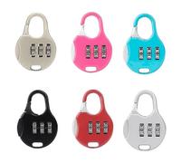 (As show, One size) 6 Pieces Number Combination Padlock, Number Code Padlock, Code Lock Suitcase Padlock, Resettable Small Code Padlock, Colorful Combination Lock, for Mi