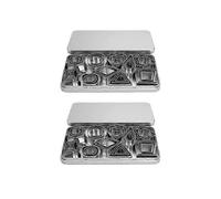 (As show, One size) 60-Piece Stainless Steel Biscuit Mold Mini Fondant Mold Geometric Biscuit Cutting Mold Baking Tool