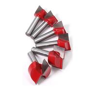 (As show, One size) 6pc Solid Carburetor Engraving Bit Woodworking CNC Milling Cutters for Wood 8mm Shank