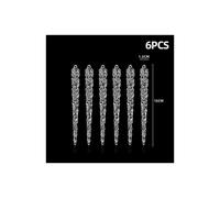 (As show, One size) 6pcs 15cm Decoration Simulation Ice Xmas Tree Hanging Artificial Clear Fake Icicle Winter Party Home Decor Navidad