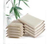 (As show, One size) 6pcs Antibacterial Scraping Sponges Microfiber Pads No Odor Brush Ideal for Nonstick Pans Pots Pans with Suction Cup Hook-Beige