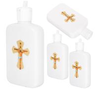 (As show, One size) 6pcs Empty Holy Water Bottles Catholic Christian Holy Water Bottle Cross Container