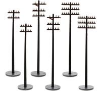(As show, One size) 6pcs Mini Telephone Poles Model Railway Telephone Poles Model Sand Table Scene Accessories