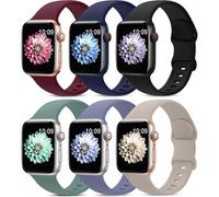 (As show, One size) 6PCS Sport Bands Compatible with Apple Watch Band 42mm 44mm 45mm, Soft Silicone Waterproof Strap Wristbands Compatible with iWatch Apple Watch Series
