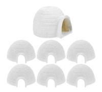 (As show, One size) 7pccs Simulated Decor Children Ice House Toy Polar Model Figurine Polar Cognitive Teaching Model