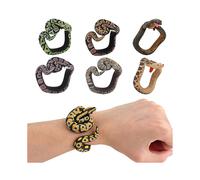 (As show, One size) 7pcs Snake Python Bracelet Simulation Animal Model Figure Plastic Fun Prank Gift For Kids Educational Children's