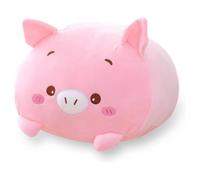 (As show, One size) 8 inch Cute Pink Pig Plush Stuffed Animal Cylindrical Body Pillow,Super Soft Cartoon Hugging Toy Gifts for Bedding, Kids Sleeping Kawaii Pillow