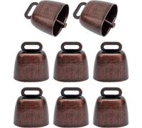 (As show, One size) 8 Pcs Pasture Iron Bell Farm Animal Bell Retro Iron Bell Pendants Metal Pet Bells Buzzer Call Bells for Cattle Cow Horse Sheep