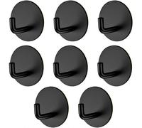 (As show, One size) 8 Pices Crochet Adhsif, Noir Crochet Mural Salle de Bains, Accroche Torchon Cuisine, Porte Serviette Auto-Adhesif En Acier Inox pour la Cuisine, le Sa