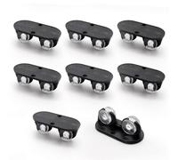 (As show, One size) 8 Pices Roulettes de Meuble Petites, Le Noir Poulie de Bote Rangement, avec du Ruban Adhsif Double Face Mini Poulie AdhSive, Utilis pour les Poubelles