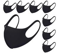 (As show, One size) 8 Piece Breathable Cloth Face Mask With Ear Hooks, Reusable, Soft, Washable, Durable, Suitable For Everyday Use By The Public, Black