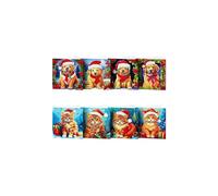 (As show, One size) 8pcs 5D DIY Diamond Art Assorted Christmas Cat and Dog Card Kits for Adults Diamond Painting Christmas Greetings Card Kit