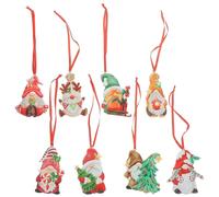 (As show, One size) 8Pcs Christmas Party Gnome Ornaments Resin Hanging Gnome Christmas Decoration for Xmas Tree