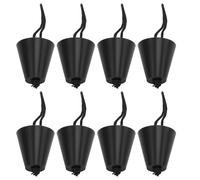 (As show, One size) 8Pcs/Set Kayak Scupper Plug Silicone Drain Hole Bung Stopper with Lanyard for CanoeBlack