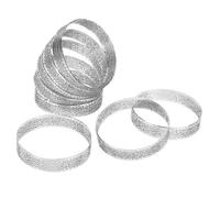 (As show, One size) 8pcs Stainless Steel Tart Ring, Heat-resistant Perforated Cake Mousse Ring Round Double Rolled Tart Ring Metal Mold 10cm 2025 Qhzl