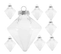 (As show, One size) 8pcs Transparent Christmas Ball Ornaments Hanging Xmas Ball Pendant Fillable Ball Decorations