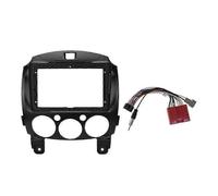 (As show, One size) 9 Inch 2din Car Dashboard Frame Dvd Navigation Panel Frame Radio Audio Panel With Harness For Mazda 2 Demio 2007-2014