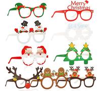 (As show, One size) 9 Pack Nouveaut Lunettes De Nol Lunettes en Papier Accessoires Photo Props Dcoration De Nol Costume Fte Lunettes Cadre pour Enfants Adultes Fte De Nol