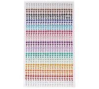 (As show, One size) 900pcs Adhesive Gemstone Crystal Rhinestone Stickers, 3mm, 4mm, 5mm, Colorful Acrylic Rhinestone Stickers for Crafts.