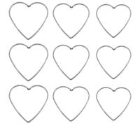 (As show, One size) 9PCS Simple Dreamcatcher Loving Heart Shape Iron Ring Handmade DIY Accessory for Woman Girl (8cm, 10cm, 12cm, Each 3PCS)