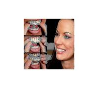 (As show, One size) A Pair Upper Lower Denture Instant Smile Comfort Fit Flex Cosmetic Teeth Denture Teeth Top Cosmetic Veneer_k05