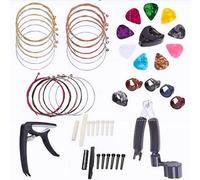 (As show, One size) Acoustic Guitar Accessory Kit Of Guitar Picks, Capo, String Winder, Bridge Pins, Guitar Picks For Beginner Players (48 Pcs)