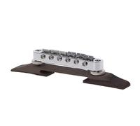 (As show, One size) Adjustable Chrome Rosewood Bridge Roller Saddles For Les Paul Jazz Guitar Multi