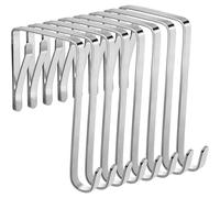 (As show, One size) Adjustable Metal Hanging Hook, Set of 8 Adjustable Door Hooks 10 x 5 cm, Fits Interior Doors with a Thickness of 3.6 to 4.9 cm, No Drill Hook