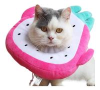 (As show, One size) Adjustable Recovery Cone Neck Collar Soft Elizabeth Circle for Dogs Cats, Rose Red Dragon Fruit, Small