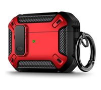 (As show, One size) Airpod Pro Case Cover with Secure Lock Clip, Military Armor Series Full-Body Rugged Hard Shell for Men Women with Keychain CarabinerShockproof Protect