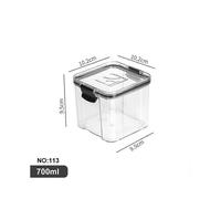 (As show, One size) Airtight Jar Plastic Jar Whole Grain Kitchen Snack Refrigerator Storage Box 700ml