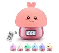 (As show, One size) Alarm Clock Children Girls, Light Alarm Clock Wake Up Light, Pink