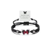 (As show, One size) Always Believe In Yourself Butterfly Bracelet Cute Butterfly Charm Bracelets For Women Girls Adjustable Braided Rope Butterfly Bracelet Lucky Butterfl