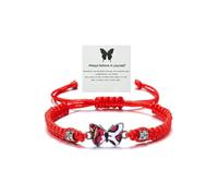 (As show, One size) Always Believe In Yourself Butterfly Bracelet Cute Butterfly Charm Bracelets For Women Girls Adjustable Braided Rope Butterfly Bracelet Lucky Butterfl