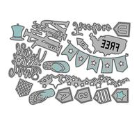 (As show, One size) American Theme Cutting Dies Carbon Steel Embossing Die Cuts for Birthday Card Invitation Making DIY Scrapbooking Album