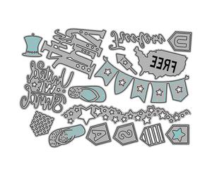 (As show, One size) American Theme Cutting Dies Carbon Steel Embossing Die Cuts for Birthday Card Invitation Making DIY Scrapbooking Album