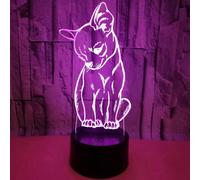 (As show, One size) Animal Cat Toys 3D Illusion Night Light Smart Touch Lamp, Creative RGB Led, Christmas Birthday Decorations Gifts